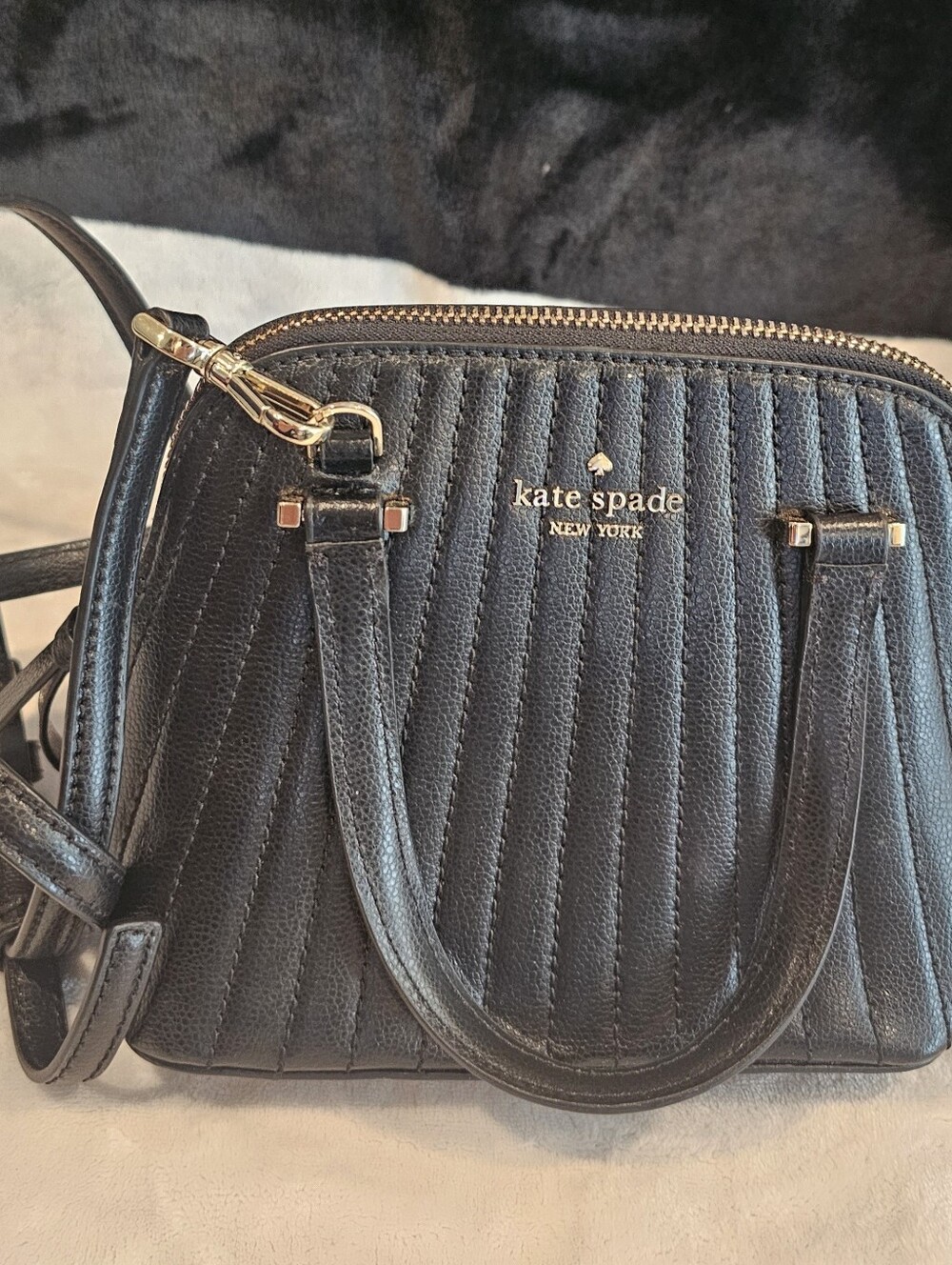 Kate Spade Black Quilted Dome Small Crossbody with Gold Hardware - Picture 2 of 4